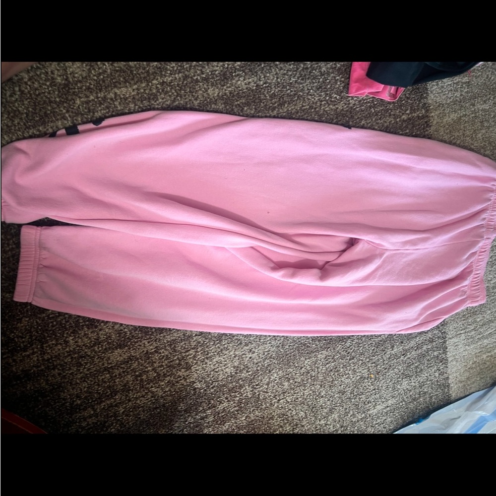PINK sweatpants with cuffed ankles, SIZE: SMALL. Almost New condition.